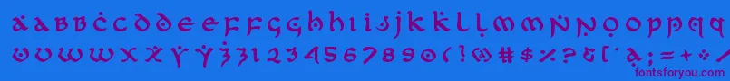 firstordertitle Font – Purple Fonts on Blue Background