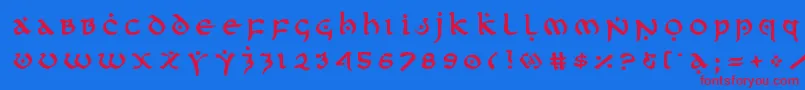 firstordertitle Font – Red Fonts on Blue Background