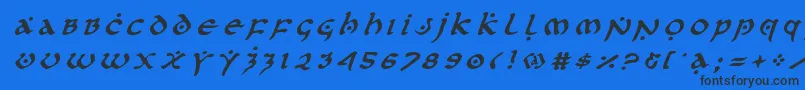 firstordertitleital Font – Black Fonts on Blue Background