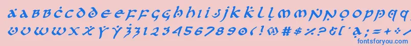 firstordertitleital Font – Blue Fonts on Pink Background