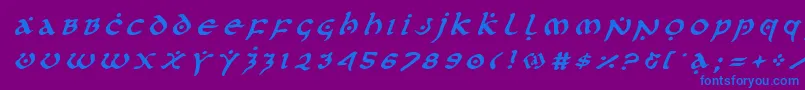 firstordertitleital Font – Blue Fonts on Purple Background