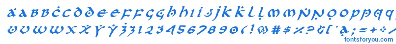 フォントfirstordertitleital – 白い背景に青い文字