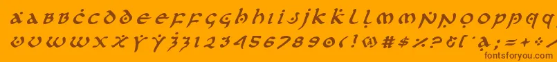 firstordertitleital Font – Brown Fonts on Orange Background