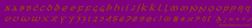 firstordertitleital Font – Brown Fonts on Purple Background