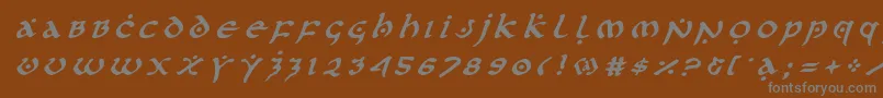 フォントfirstordertitleital – 茶色の背景に灰色の文字