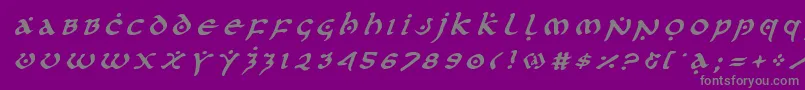 firstordertitleital-Schriftart – Graue Schriften auf violettem Hintergrund