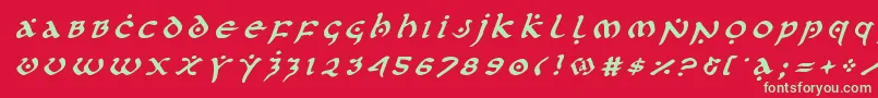 フォントfirstordertitleital – 赤い背景に緑の文字