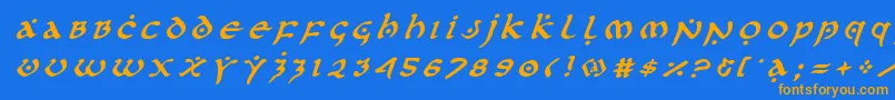 firstordertitleital Font – Orange Fonts on Blue Background