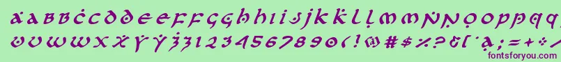 Шрифт firstordertitleital – фиолетовые шрифты на зелёном фоне