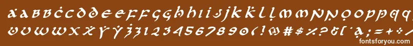 Шрифт firstordertitleital – белые шрифты на коричневом фоне