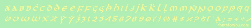 firstordertitleital Font – Yellow Fonts on Green Background