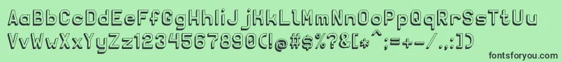 Solidsans3D-Schriftart – Schwarze Schriften auf grünem Hintergrund
