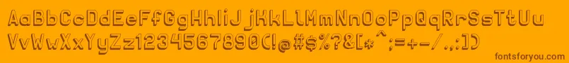 Solidsans3D-Schriftart – Braune Schriften auf orangefarbenem Hintergrund