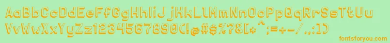 Solidsans3D Font – Orange Fonts on Green Background