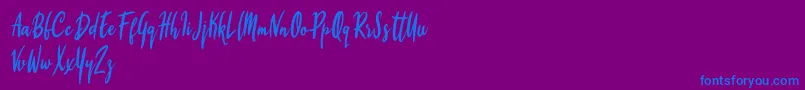 Firyana Beauty-Schriftart – Blaue Schriften auf violettem Hintergrund