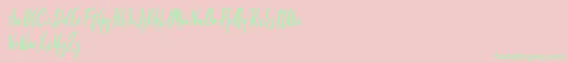 Firyana Beauty Font – Green Fonts on Pink Background