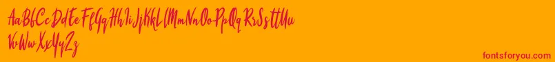 Firyana Beauty Font – Red Fonts on Orange Background