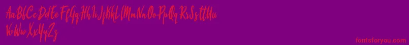 Firyana Beauty-fontti – punaiset fontit violetilla taustalla