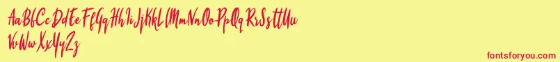 Firyana Beauty Font – Red Fonts on Yellow Background