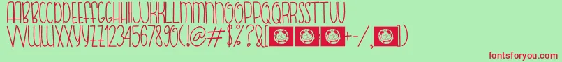fuente FISH  BEAR – Fuentes Rojas Sobre Fondo Verde