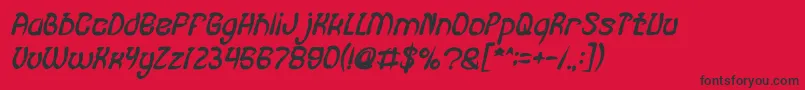 FISH BONE Bold Italic Font – Black Fonts on Red Background