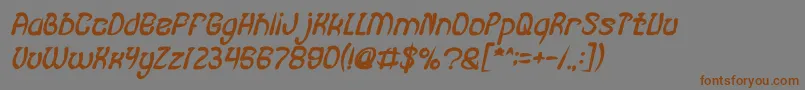 FISH BONE Bold Italic-Schriftart – Braune Schriften auf grauem Hintergrund
