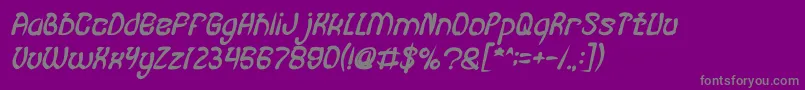 FISH BONE Bold Italic-fontti – harmaat kirjasimet violetilla taustalla
