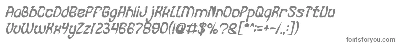 フォントFISH BONE Bold Italic – 白い背景に灰色の文字
