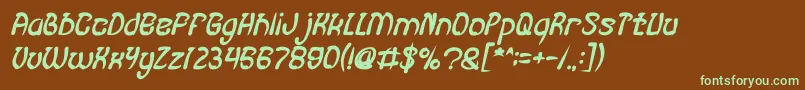 FISH BONE Bold Italic Font – Green Fonts on Brown Background