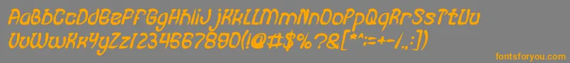 FISH BONE Bold Italic Font – Orange Fonts on Gray Background