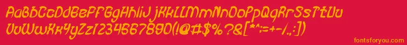 FISH BONE Bold Italic Font – Orange Fonts on Red Background