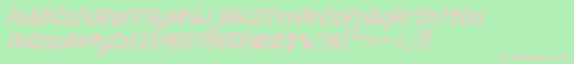 フォントFISH BONE Bold Italic – 緑の背景にピンクのフォント
