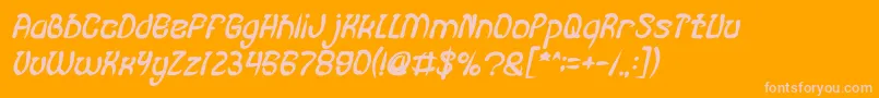 フォントFISH BONE Bold Italic – オレンジの背景にピンクのフォント
