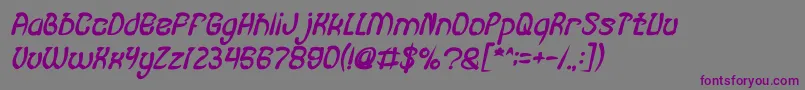 FISH BONE Bold Italic-fontti – violetit fontit harmaalla taustalla