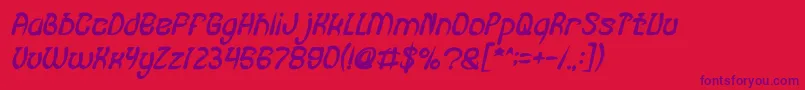 FISH BONE Bold Italic Font – Purple Fonts on Red Background