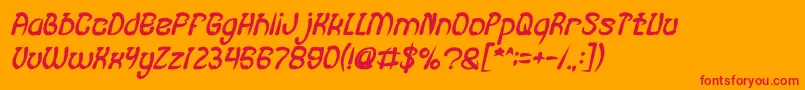 FISH BONE Bold Italic Font – Red Fonts on Orange Background