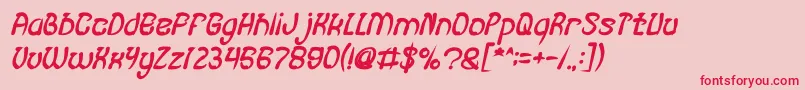 FISH BONE Bold Italic Font – Red Fonts on Pink Background