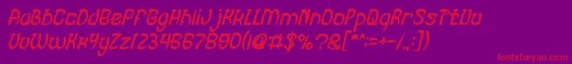 FISH BONE Bold Italic Font – Red Fonts on Purple Background