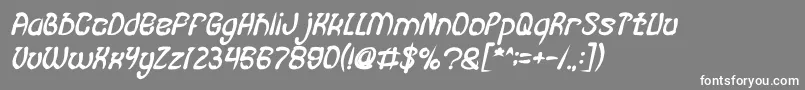 フォントFISH BONE Bold Italic – 灰色の背景に白い文字