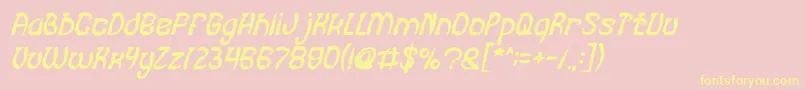 fuente FISH BONE Bold Italic – Fuentes Amarillas Sobre Fondo Rosa