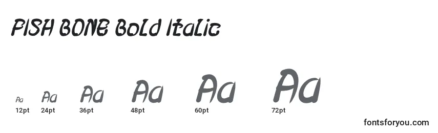 Tamaños de fuente FISH BONE Bold Italic