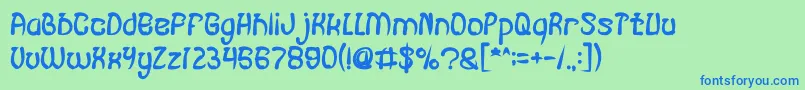 FISH BONE Bold Font – Blue Fonts on Green Background