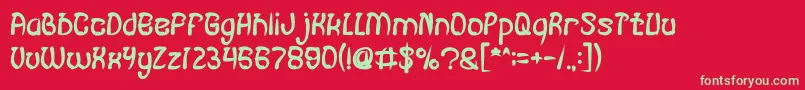 FISH BONE Bold Font – Green Fonts on Red Background