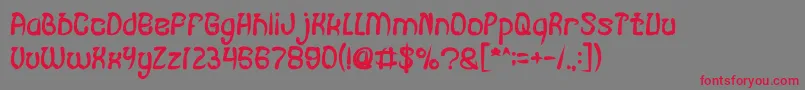 FISH BONE Bold Font – Red Fonts on Gray Background
