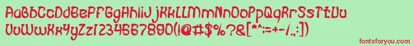 FISH BONE Bold Font – Red Fonts on Green Background