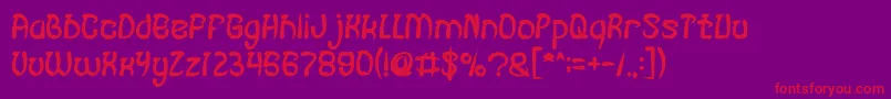フォントFISH BONE Bold – 紫の背景に赤い文字