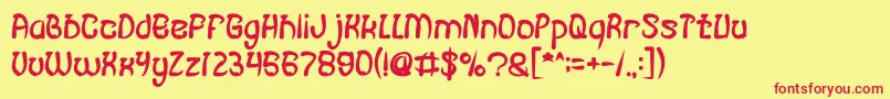 FISH BONE Bold Font – Red Fonts on Yellow Background