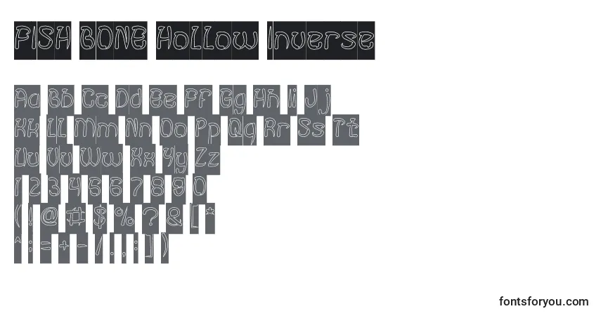 Шрифт FISH BONE Hollow Inverse – алфавит, цифры, специальные символы
