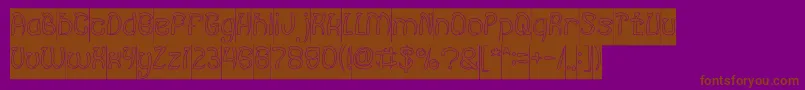 FISH BONE Hollow Inverse-Schriftart – Braune Schriften auf violettem Hintergrund