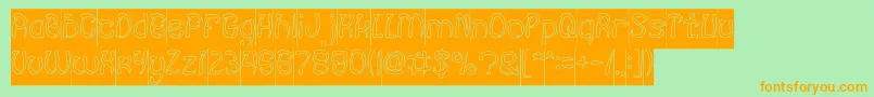 FISH BONE Hollow Inverse Font – Orange Fonts on Green Background